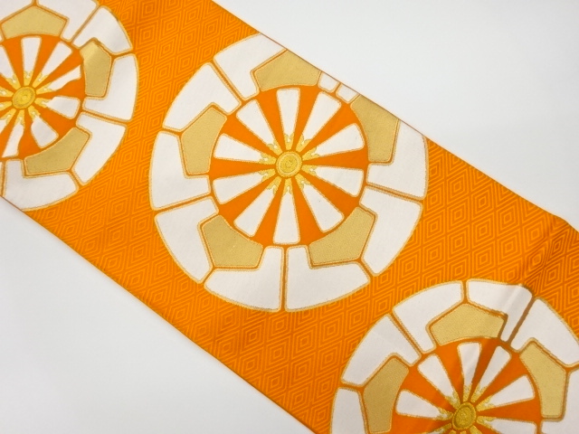 JAPANESE KIMONO / VINTAGE FUKURO OBI / WOVEN RHOMBUS & GENJIGURUMA
